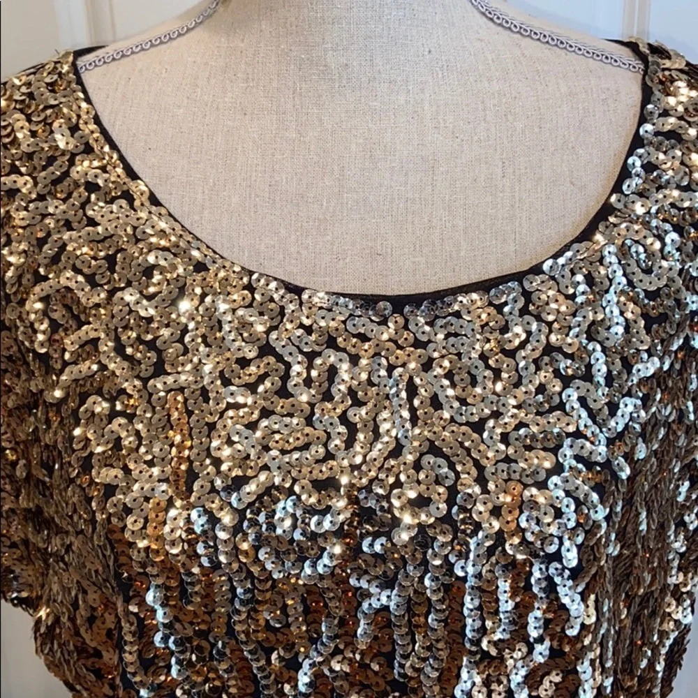 Tunic Dress Shirt NWT Sequin Evening Cocktail stretchy fabric PARTY